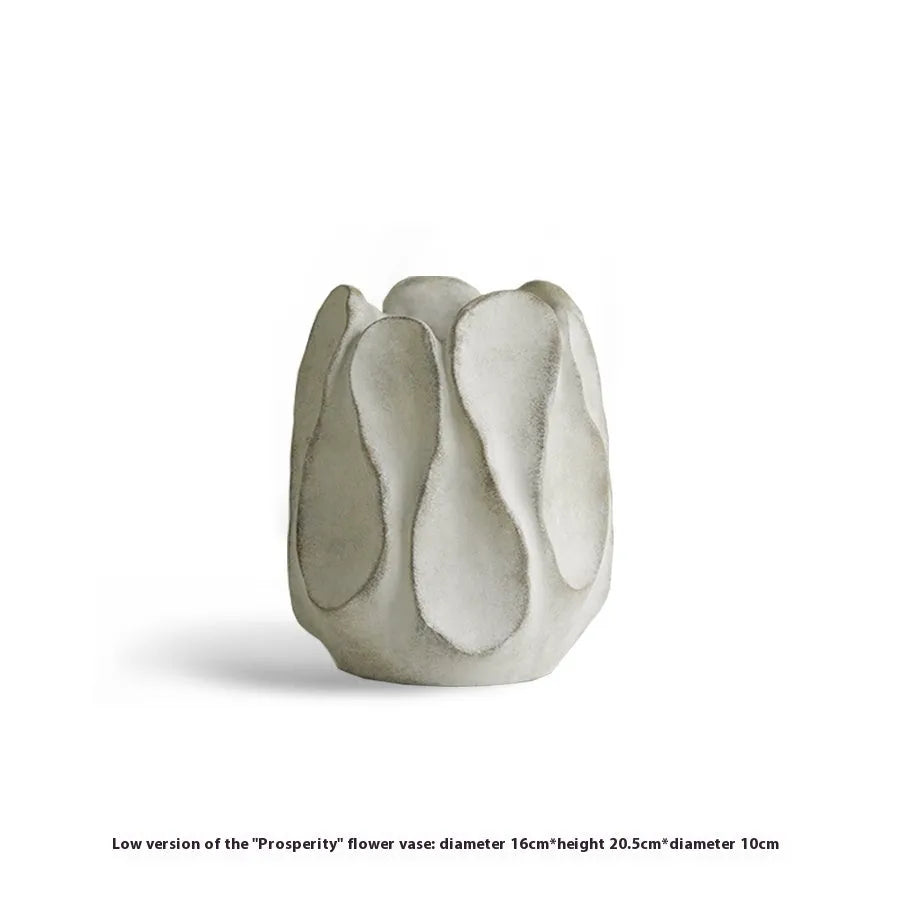 Irregular ceramic vase with magnesium clay glazing in high and low style options