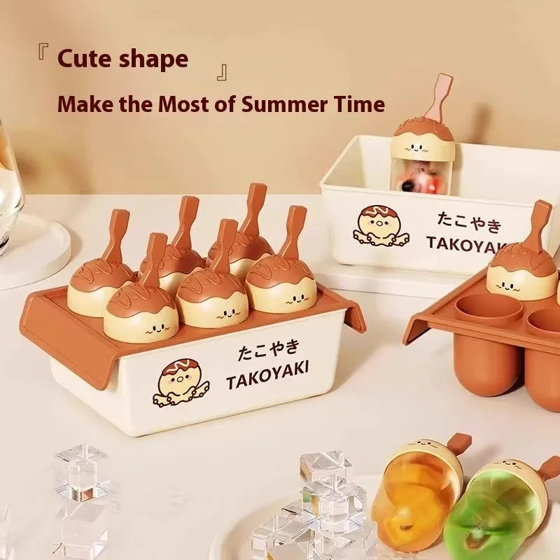 Plastic octopus balls ice cream mould with round cavity design for homemade frozen desserts