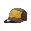 Men's quick-drying baseball cap with curved brim in cotton-polyester fabric, showing five-piece colour matching design