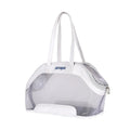 Leather cat carrying bag for outings with 25-litre capacity in a choice of solid colours.