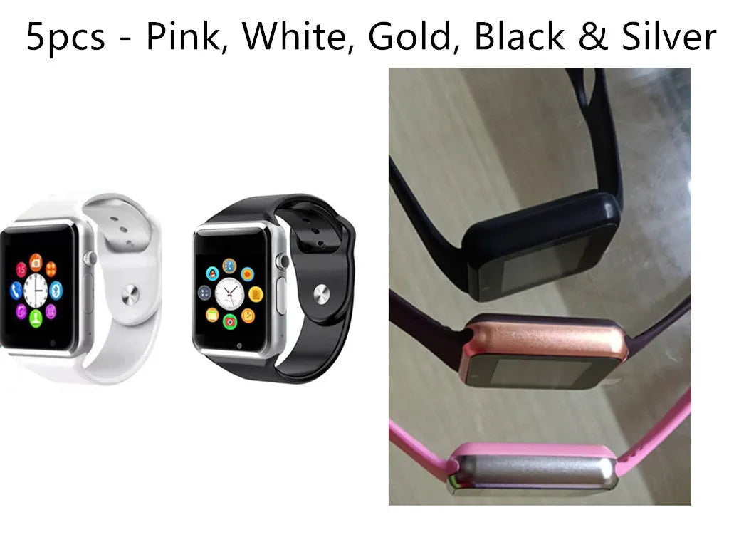 A1 smart watch with GSM SIM card phone function on wrist showing 1.54-inch display