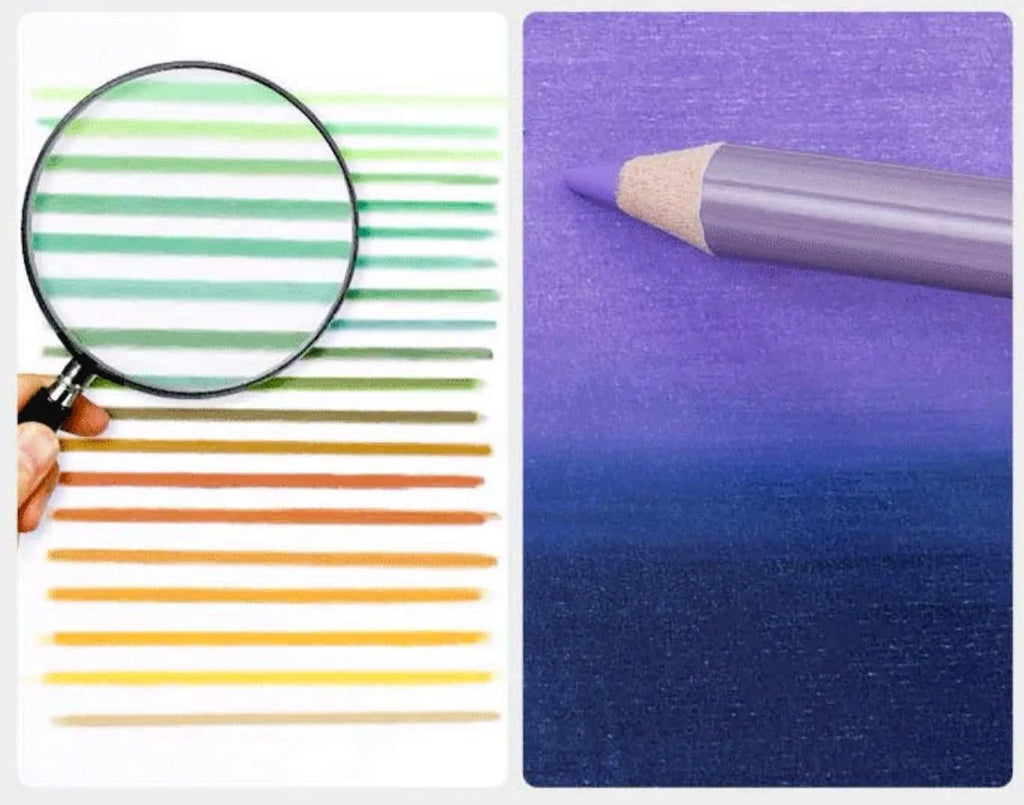 Boxed set of 72 or 126 coloured pencils with basswood casings for art students and painting examinations