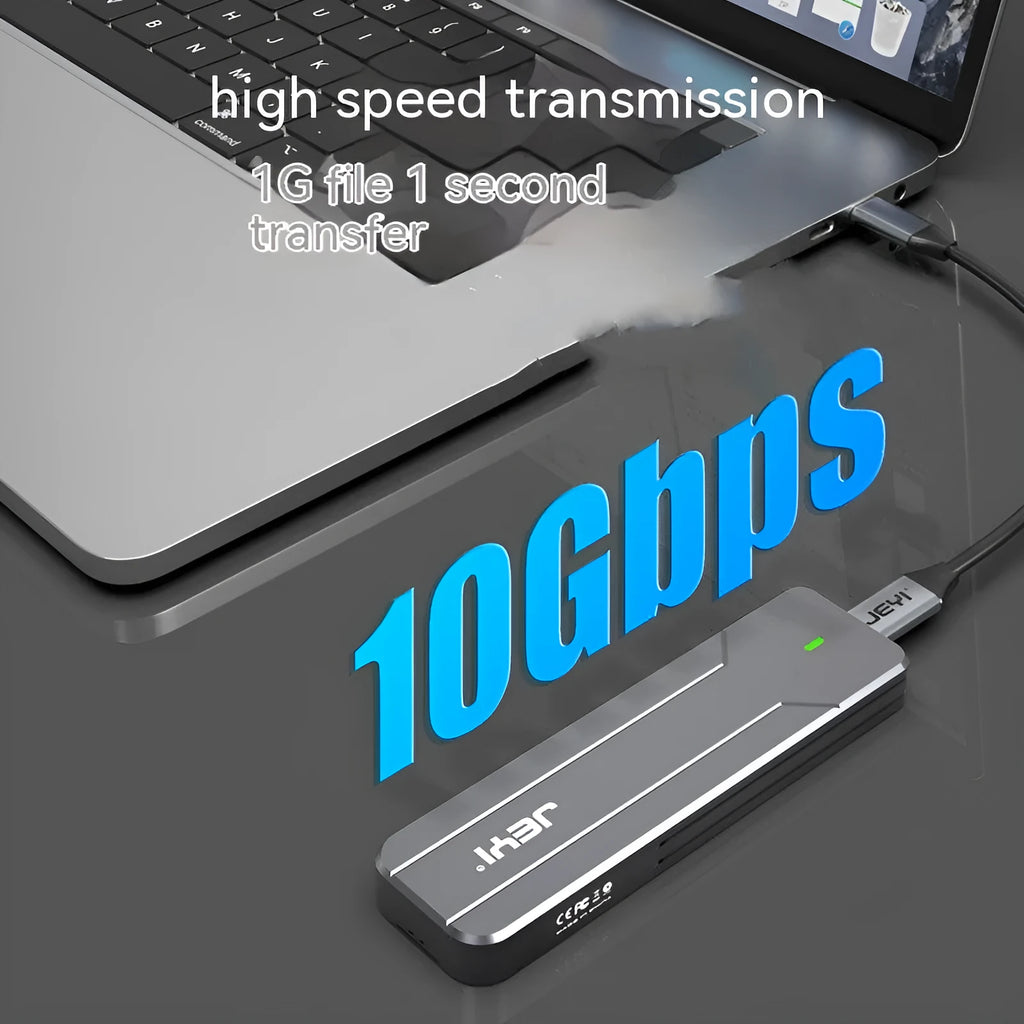 Dark grey all aluminium alloy M.2 SSD enclosure for SATA or NVMe drives up to 2TB
