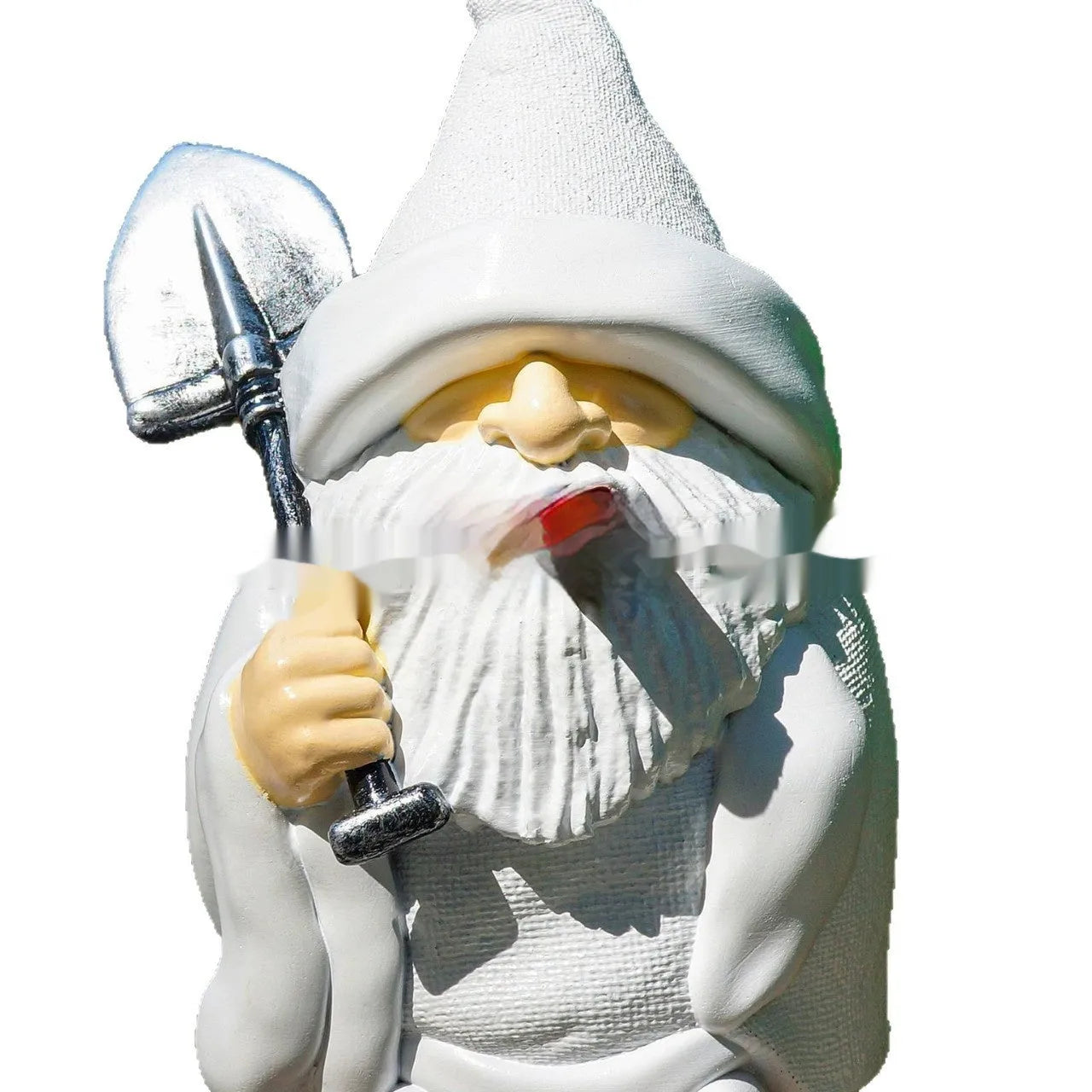 Resin smoking shovel dwarf ornament with pipe for Christmas and Halloween garden decoration