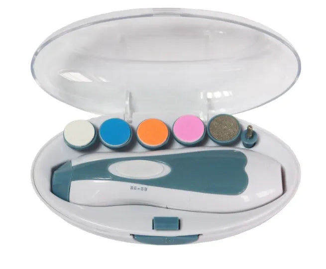 Ultra-quiet multifunction baby nail polisher manicure kit in pink and blue colours