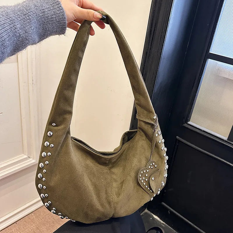 Soft plush retro style strapless tote handbag for women shown in multiple colour options.