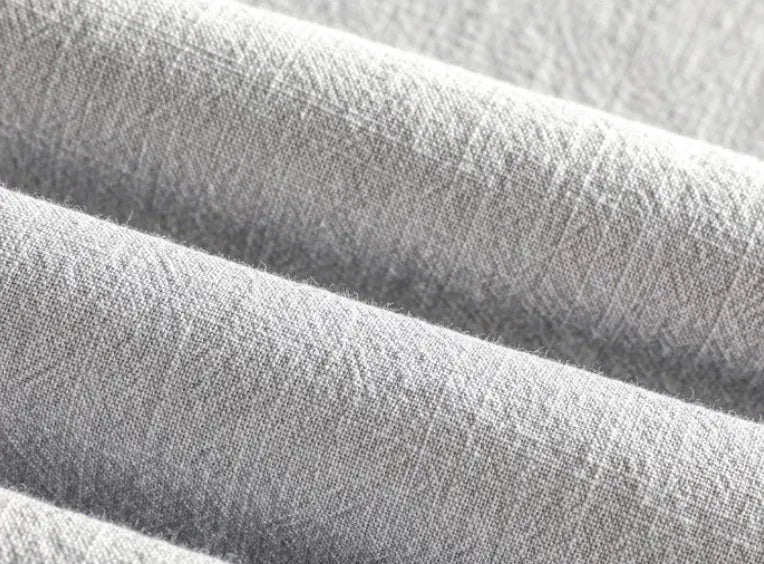 Men's loose fit cotton linen shirt in beige, light grey, navy blue, or sky blue colour options