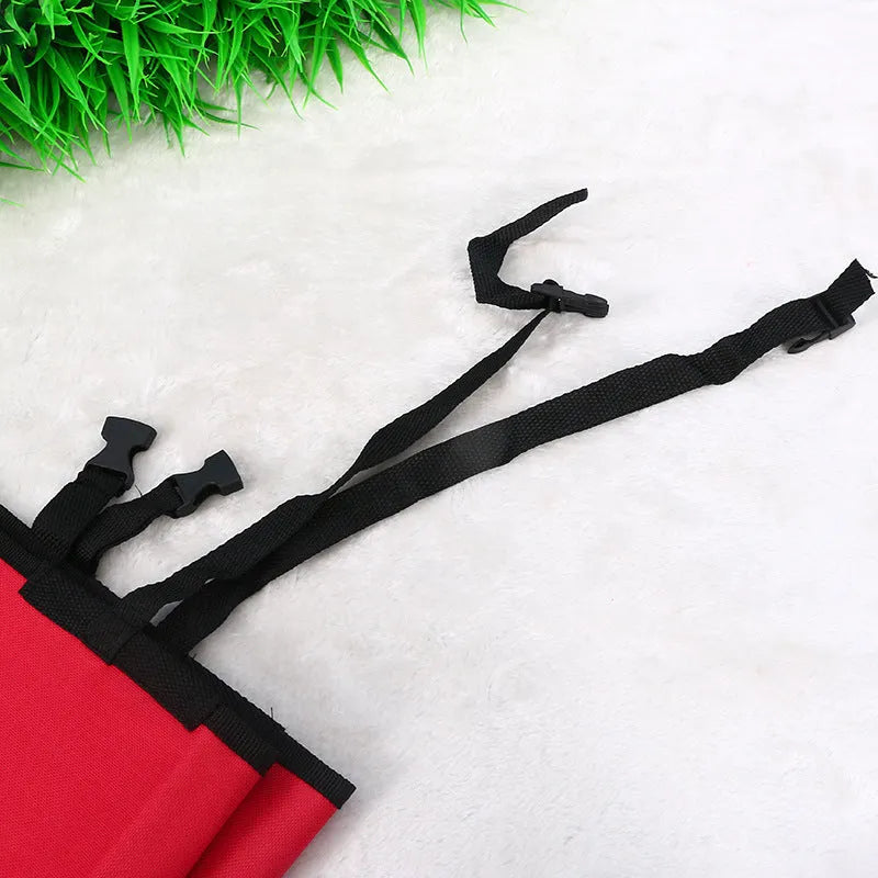 Square red car pet pad for dogs and cats on a car seat, showing its 135x135cm size.