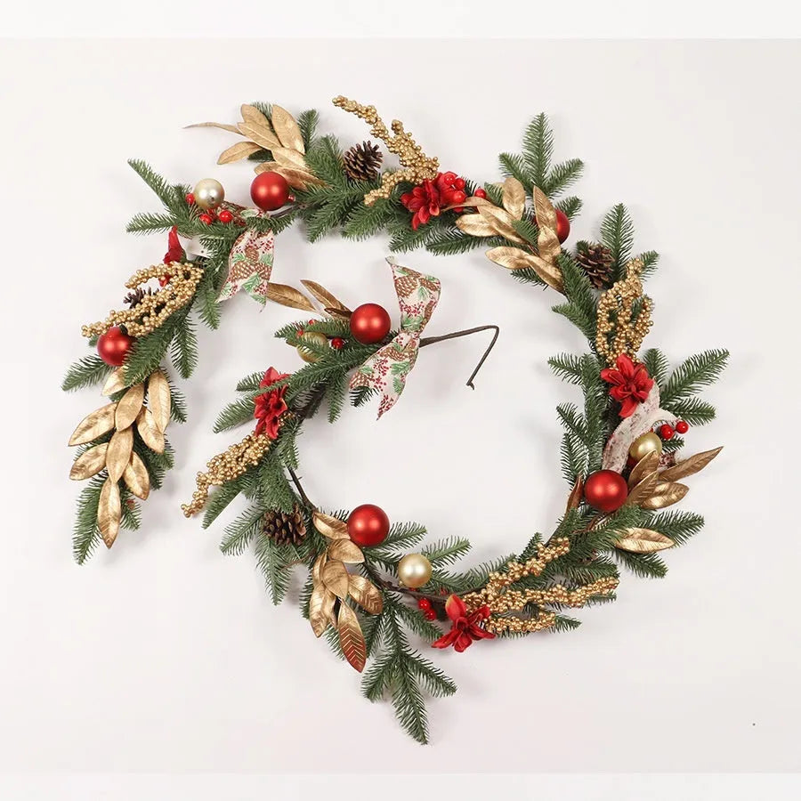 American country style Christmas garland in four formats with optional lighting