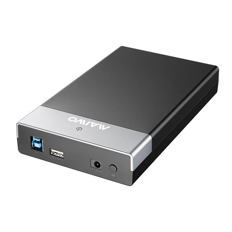 USB 3.0 external hard drive enclosure for 3.5-inch SATA hard disks with slide cover design.