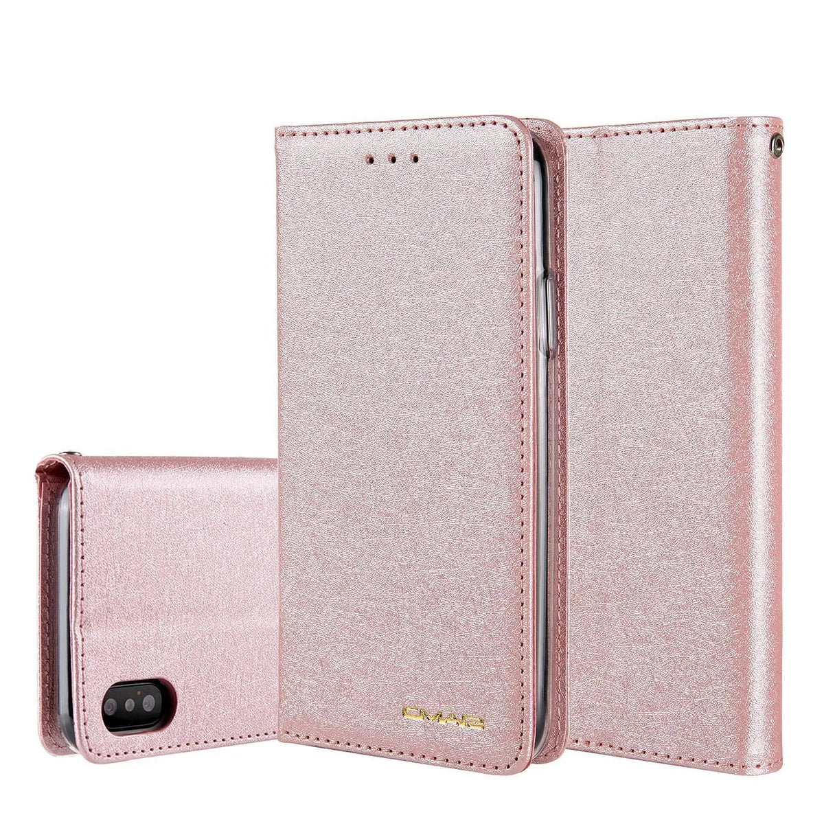 PU leather flip phone case with card holder for iPhone in multiple colour options