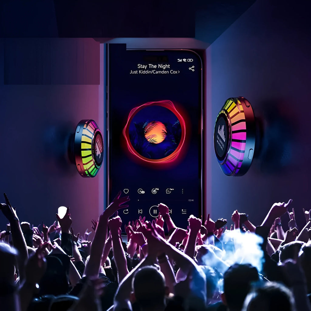 Compact square Bluetooth atmosphere lamp with voice control and polar light effects