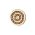 Round papyrus placemat with corn rope tassel edge in solid natural colour, available in multiple sizes.