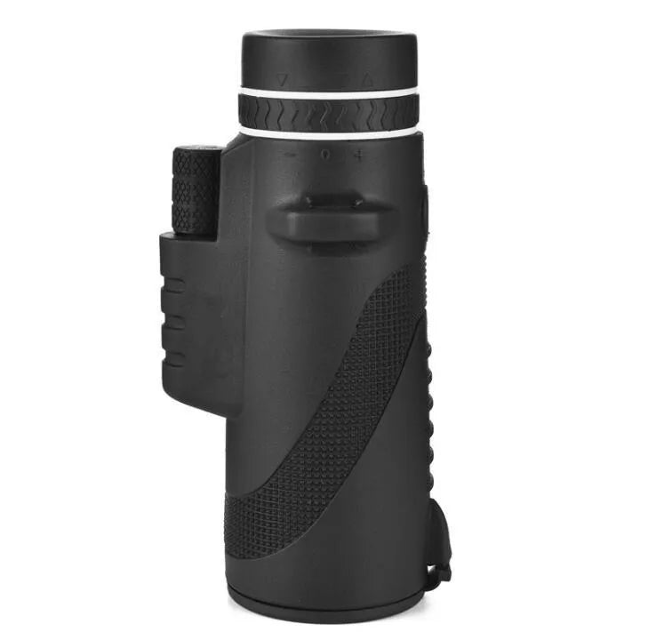 Black 40x60 HD monocular telescope with compact design and waterproof construction