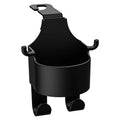 Black plastic car hook seat back organiser with cup holder and hook