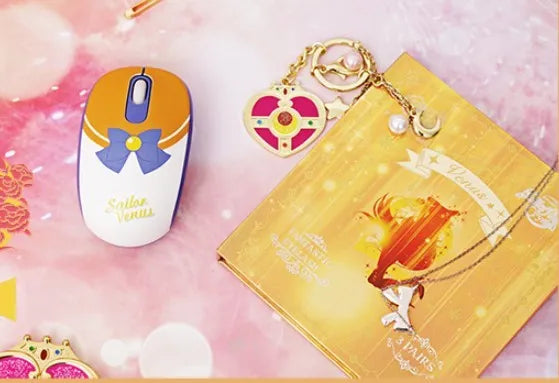 Sailor Moon pink wireless computer mouse with USB receiver