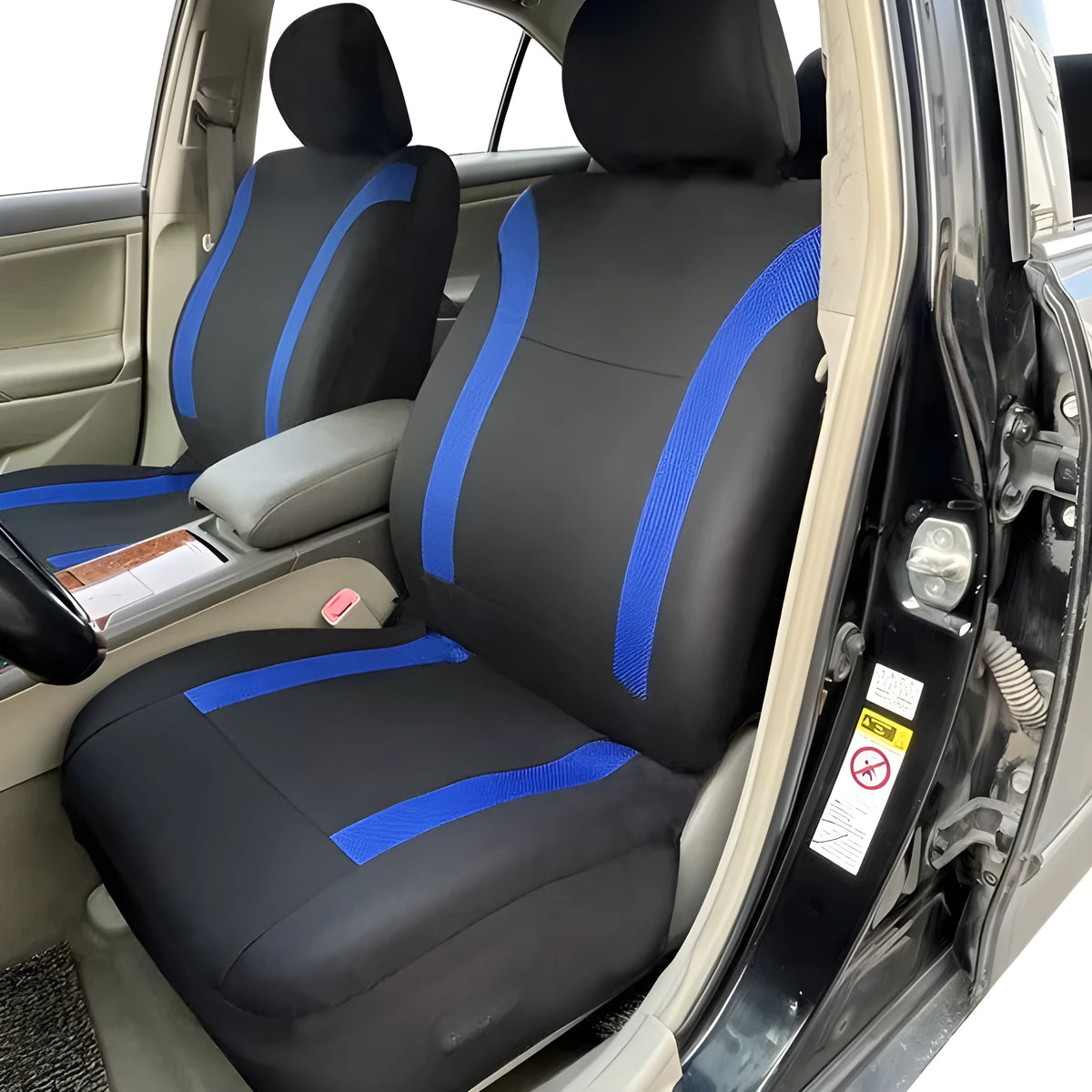 Polyester eyelet fabric universal car seat cover in colour options with stitching details
