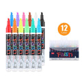 Electronic fluorescent board highlighter with 6mm tip and oblique pen shape on card packaging