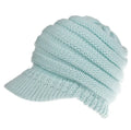Women's acrylic yarn ponytail beanie hat in various colours showing hairstyle accommodation