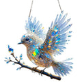 Cartoon style acrylic bird pendant ornament with UV printing for holiday decoration in 15cm and 20cm sizes