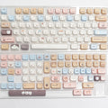 Sea Salt Cat themed PBT key cap set with March past and 7u space bar supplement options for mechanical keyboards
