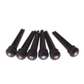Six matt black ebony guitar string nails with 5.3mm bayonet for folk acoustic instruments