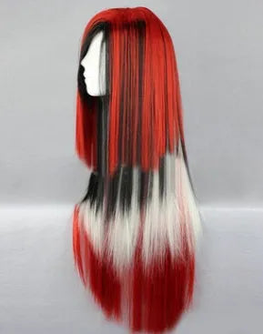 Lolita wig 286C in Japanese Harajuku style, red multicolour cosplay hair for costume use