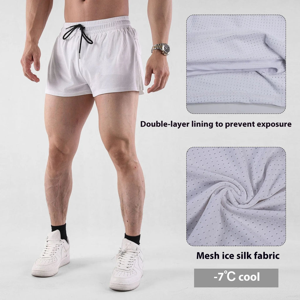 Men's quick-drying nylon summer shorts in black and white colour options