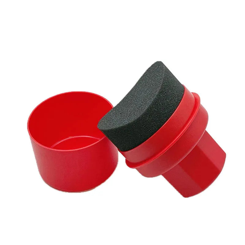 Car tyre polishing sponge brush with high-density waxing sponge and protective lid