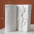 Glazed ceramic book stand ornament in modern simplicity style for desktop storage and office decoration