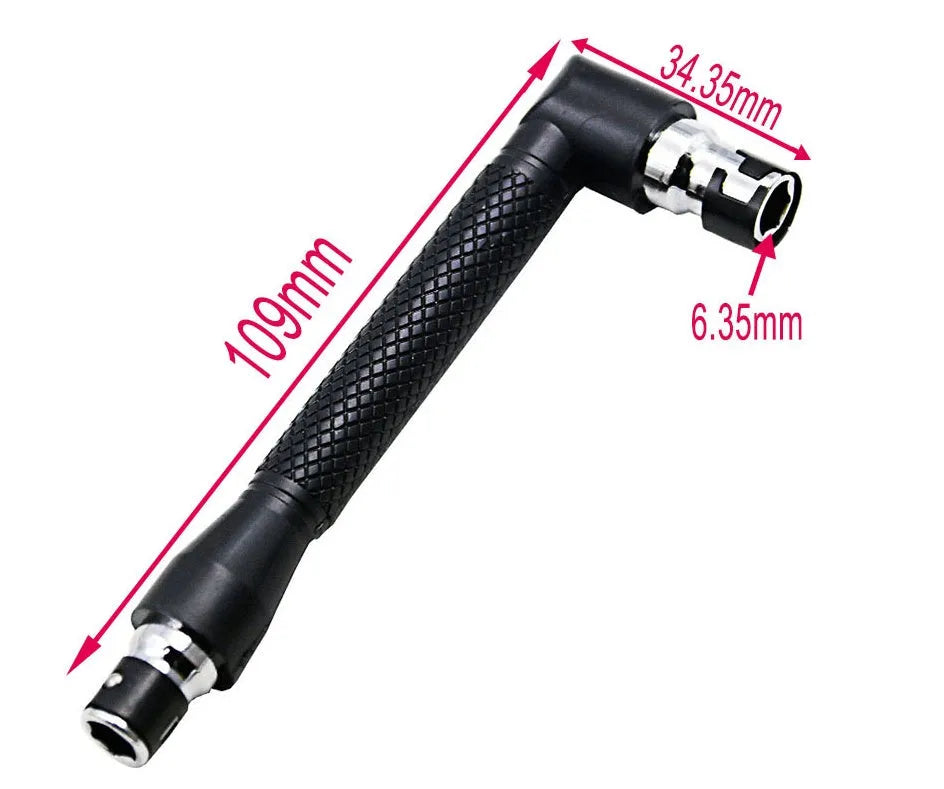 45# steel L-type double-headed socket wrench with 10 screwdriver bits arranged beside it