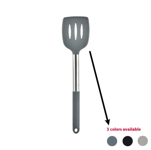 12 piece silicone kitchenware set with rotating storage bucket including ladle spatula and food clip in black