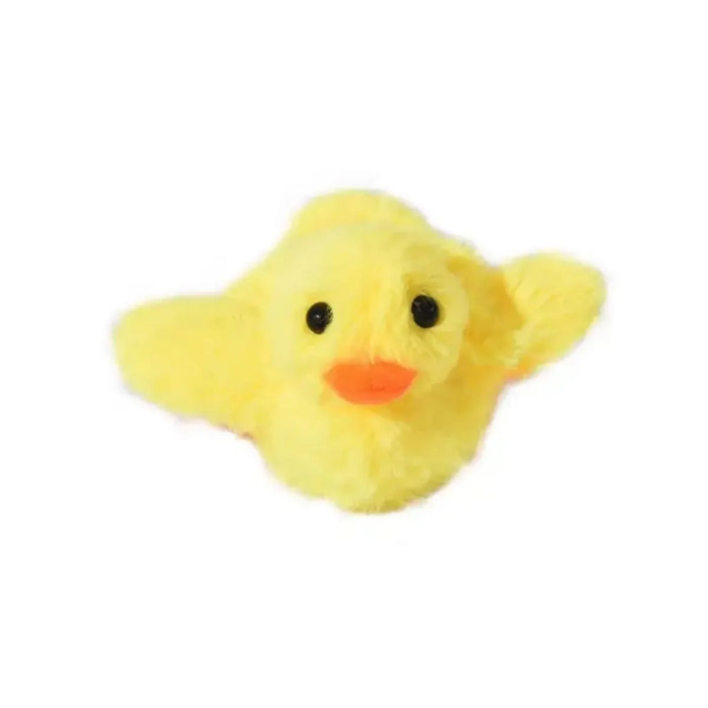 Yellow flapping duck cat toy with plush material and USB charging cable