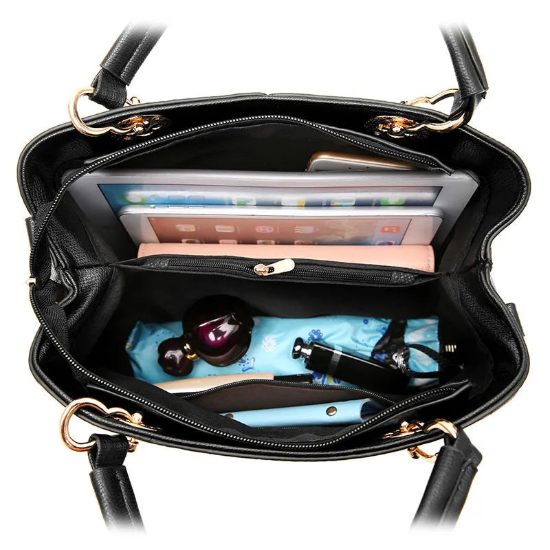 Retro PU leather handbag with zipper closure and single shoulder strap