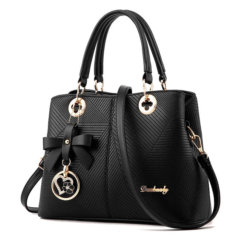 Retro PU leather handbag with zipper closure and single shoulder strap