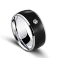 Black NFC multifunctional smart ring, waterproof, no power supply, sizes 6-13 for NFC-enabled smartphones