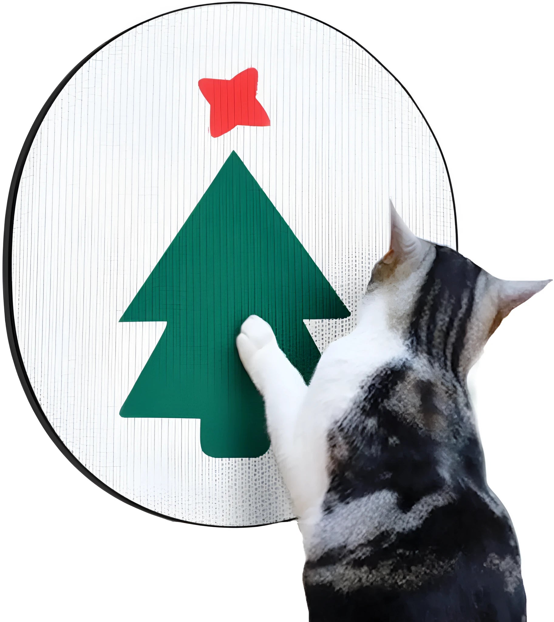 Wall-mounted cat scratch pad with corrugated cardboard surface measuring 35x44 cm