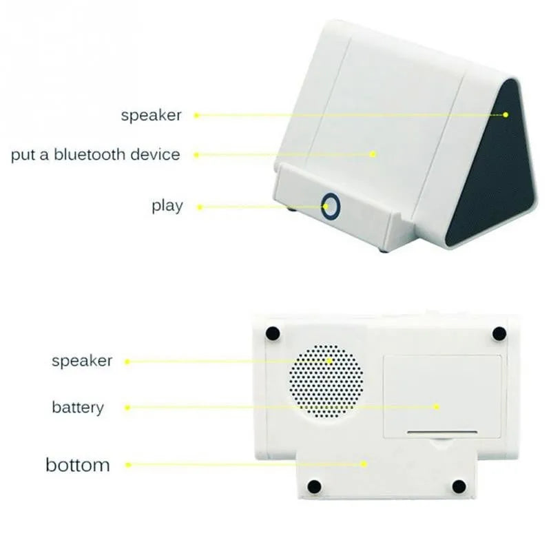 Black and white wireless mini Bluetooth speaker with built-in rechargeable battery