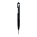Black pen-shaped voice recorder with zinc alloy shell measuring 140mm length