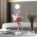 Art girl atmosphere small resin night lamp in black gold colour with USB charging cable