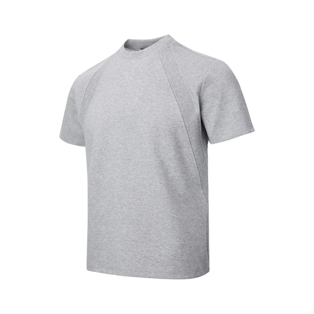Loose fit short sleeve top with air layer stitching in black, white, or grey colours