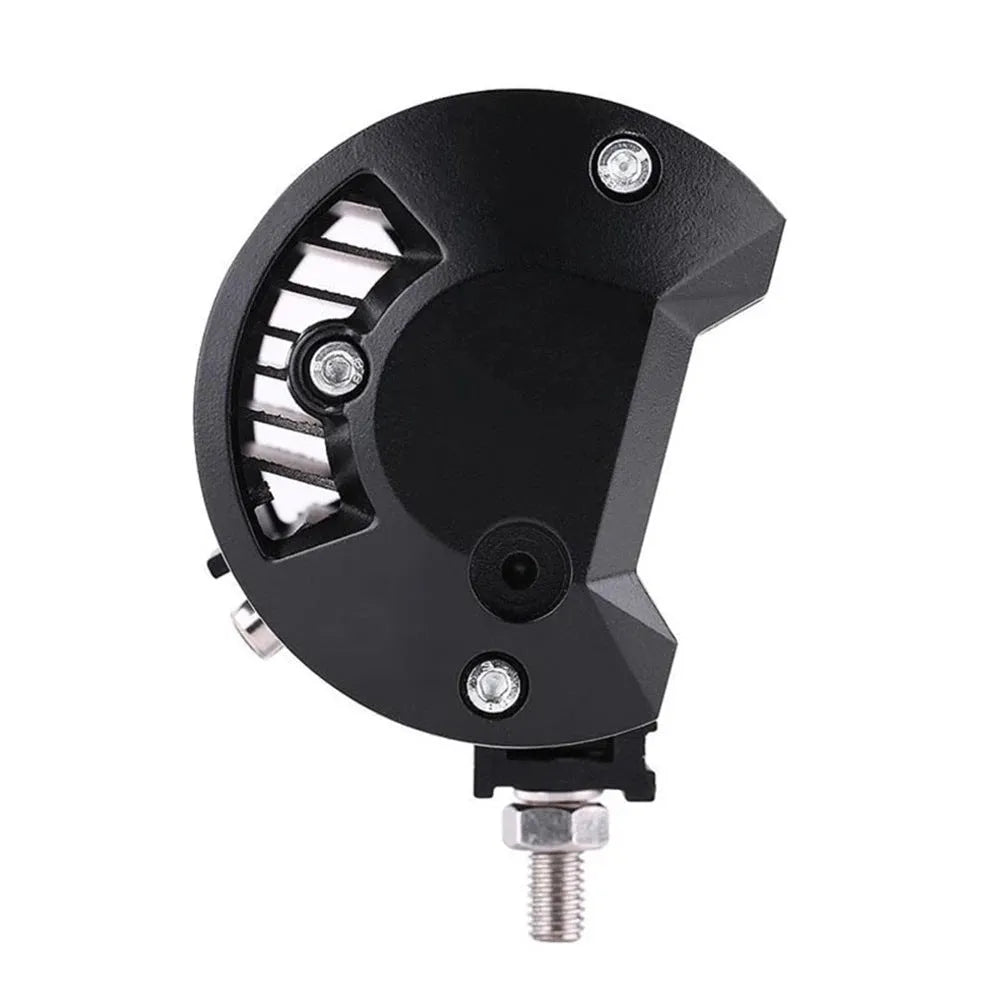 Black 5-inch LED work light with aluminium alloy housing and bracket mount for off-road vehicles
