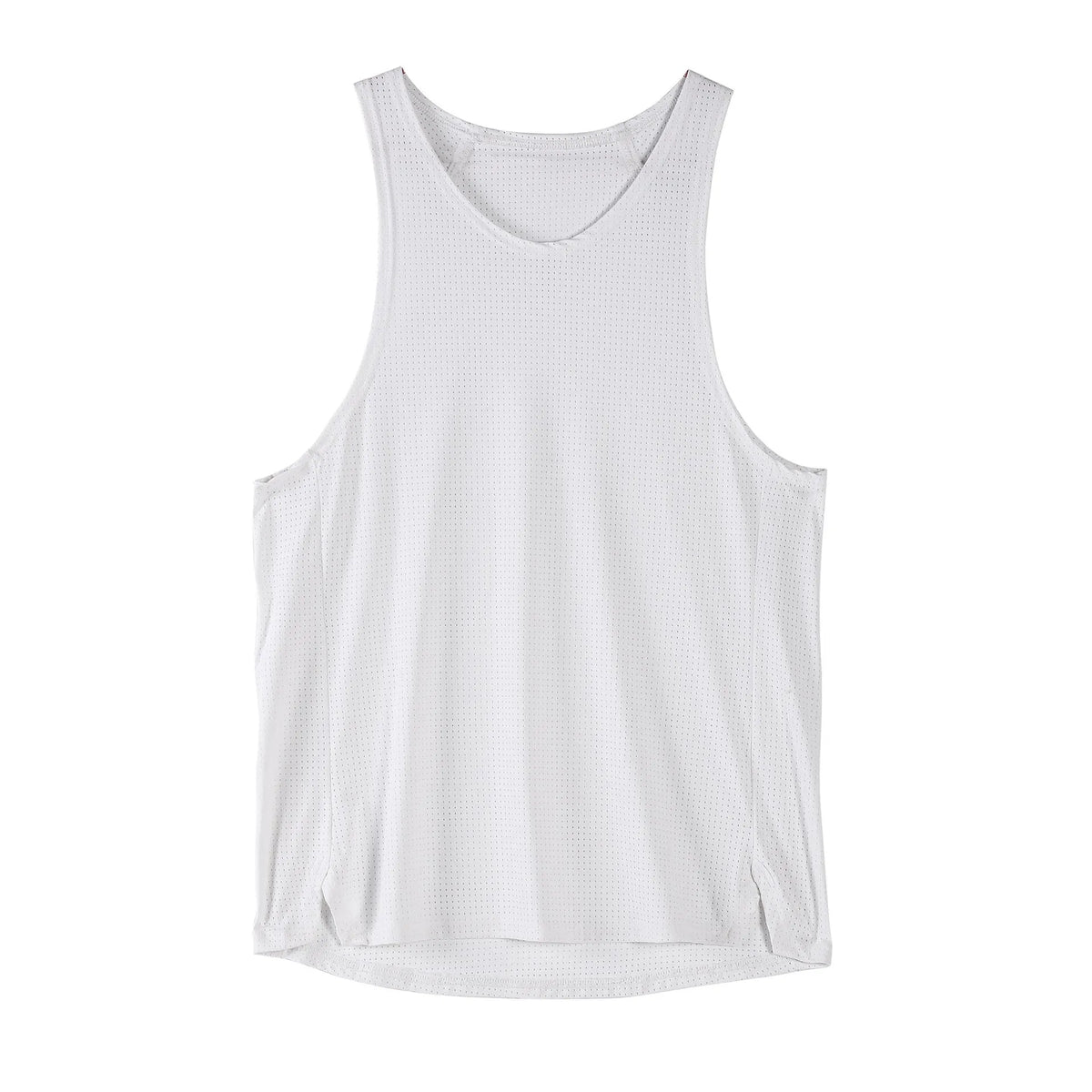 Men's casual nylon vest in white and black colours with sleeveless design and soft stretch fabric