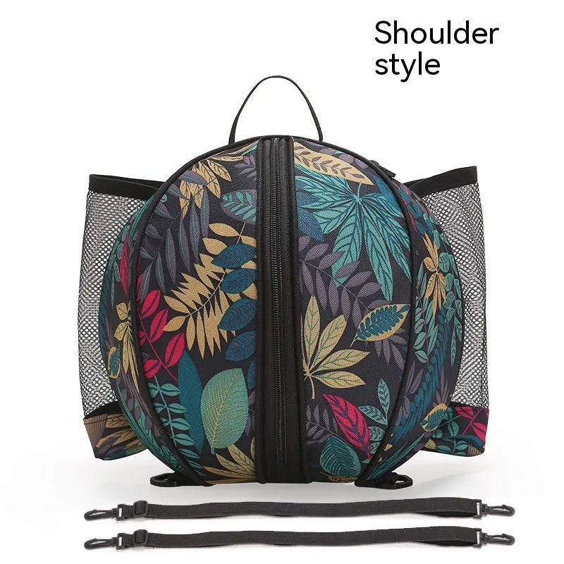 Oxford cloth basketball bag with 9L capacity shown in a colour option, featuring either one or two shoulder straps.