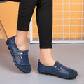 Button brand casual flat shoes with Velcro strap in cow split leather, shown in multiple colours.