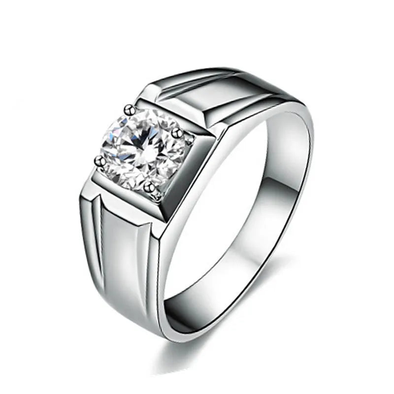 Men's large square diamond ring with an adjustable band in a gold colour finish.