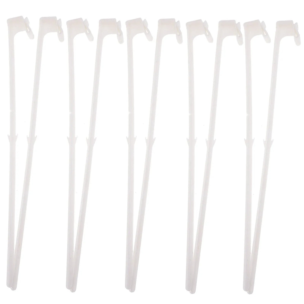 White PP plastic car window flag pole holder mount clip set with 10 brackets for vehicle displays