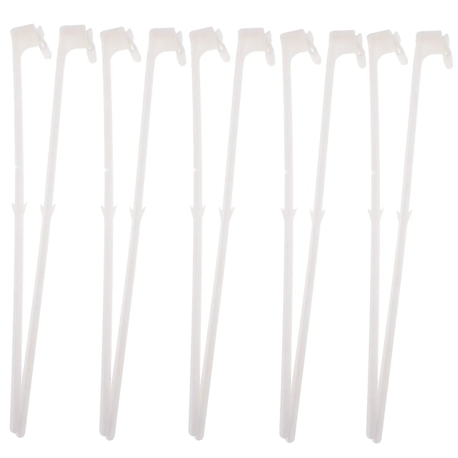 White PP plastic car window flag pole holder mount clip set with 10 brackets for vehicle displays