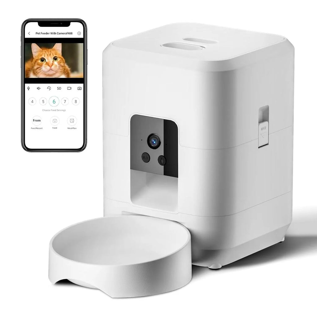 Automatic pet feeder for cats with programmable timing and WiFi remote control