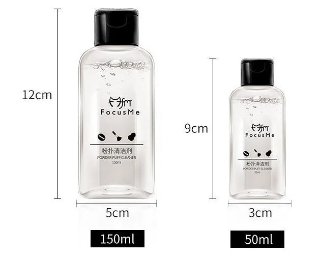 50ml makeup brush cleaning liquid bottle with cleaning brush, 9 x 3 x 3cm, for synthetic and natural brushes
